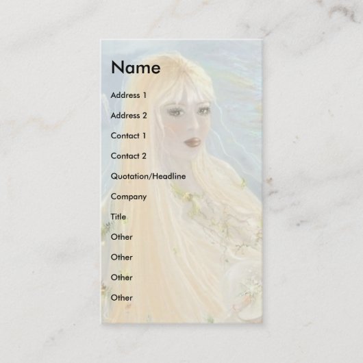 Celestial Peacoxk Visitenkarte (Vorderseite)