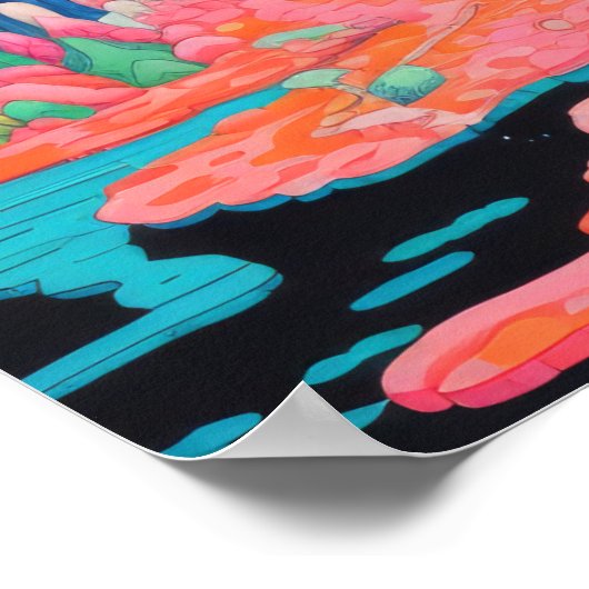 Celestial Peaks: Eine Farbsinfonie Poster (Ecke)