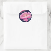Celestial Peony A Starry Night Bloom Runder Aufkleber (Tasche)