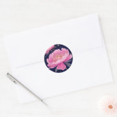 Celestial Peony A Starry Night Bloom Runder Aufkleber (Umschlag)
