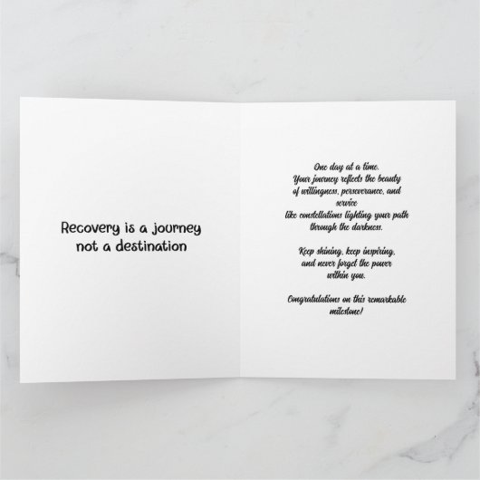 Celestial Personalisiert Sobriety Meilenstein Card Karte (Innenseite)