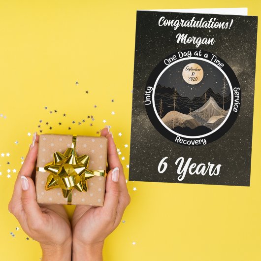 Celestial Personalisiert Sobriety Meilenstein Card Karte