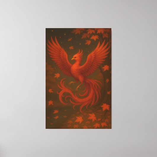 Celestial Phoenix in Autumn – Fine Art Premium Can Leinwanddruck (Vorderseite)