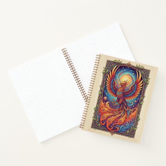 Celestial Phoenix Rebirth Zen tangle Galaxy Notizblock (Innenseite)