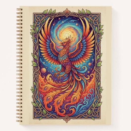 Celestial Phoenix Rebirth Zen tangle Galaxy Notizblock (Vorderseite)
