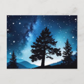 Celestial Pine Watercolor Night Sky Postkarte (Vorderseite)