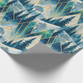 Celestial Pines Mountain Abstrakt Winter Geschenkpapier (Ecke)