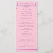 Celestial Pink Lila Sun Moon Stars Hochzeit Programm (Vorderseite)