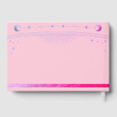 Celestial Pink Purple Sun Moon Stars Wedding  Gästebuch (Rückseite)