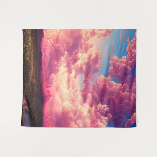 Celestial Pink Sky Wandteppich (Vorderseite (Horizontal))
