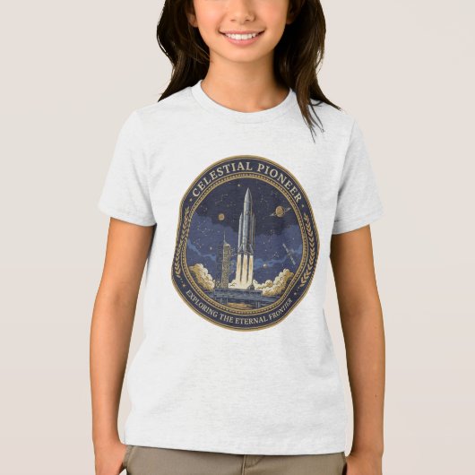 Celestial Pioneer Rocket Ship Space Exploration  Tri-Blend Shirt (Vorderseite)