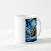 Celestial Pirate Ship Voyage T Shirt Design Kaffeetasse (VorderseiteRechts)