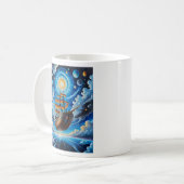 Celestial Pirate Ship Voyage T Shirt Design Kaffeetasse (Vorderseite Links)