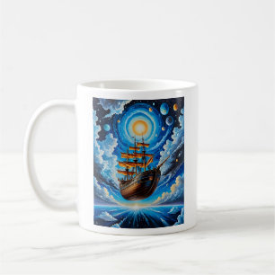Celestial Pirate Ship Voyage T Shirt Design Kaffeetasse