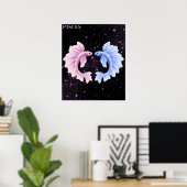 Celestial Pisces – Astrology Art Poster (Heimbüro)