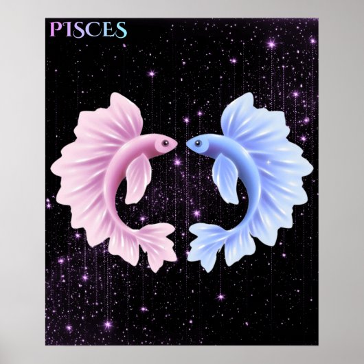 Celestial Pisces – Astrology Art Poster (Vorne)