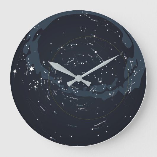 Celestial Planisphere Wall Clock Große Wanduhr (Vorderseite)