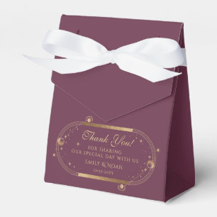 Celestial Plum Gold Sun Moon Stars Hochzeit Geschenkschachtel