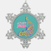 celestial plumage schneeflocken Zinn-Ornament (Vorderseite)