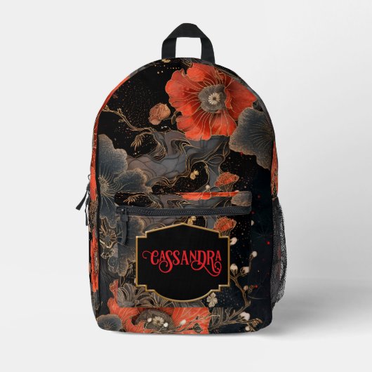 Celestial Poppies Personalisiert Bedruckter Rucksack (Vorderseite)