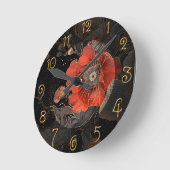 Celestial Poppies Runde Wanduhr (Winkel)