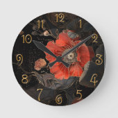 Celestial Poppies Runde Wanduhr (Vorderseite)