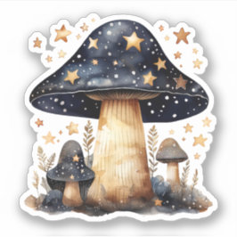 Celestial Psychedelic Mushroom Watercolor Artwork Aufkleber