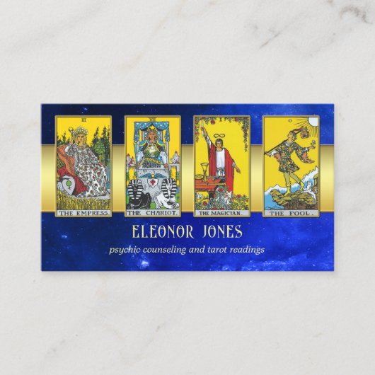 Celestial Psychic Tarot Reader Foto Visitenkarte (Vorderseite)