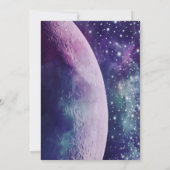 Celestial Purple Galaxy Moon Bachelorette Party Einladung (Rückseite)