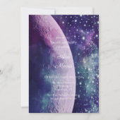 Celestial Purple Galaxy Moon Brunch & Bubbly Einladung (Vorderseite)