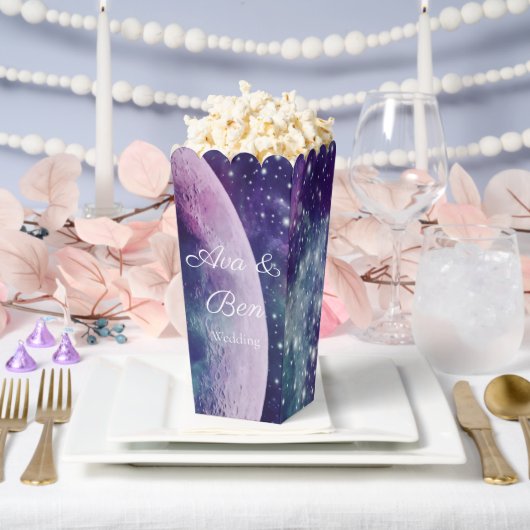Celestial Purple Galaxy Moon Wedding Geschenkschachtel (Hochzeit)