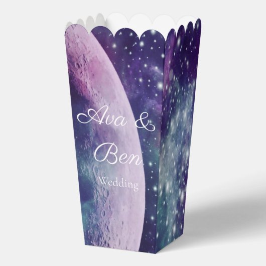 Celestial Purple Galaxy Moon Wedding Geschenkschachtel (Vorderseite)