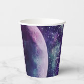 Celestial Purple Galaxy Moon Wedding  Pappbecher (Rückseite)