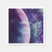 Celestial Purple Galaxy Moon Wedding  Serviette (Vorderseite)