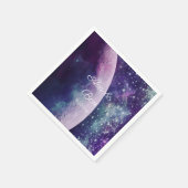 Celestial Purple Galaxy Moon Wedding  Serviette (Ecke)