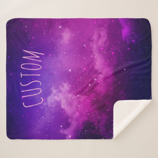 Celestial Purple Galaxy & Stars Personalized Name  Sherpadecke (Vorderseite (Horizontal))