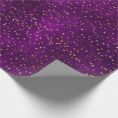 Celestial Purple & Yellow Starry Night Pattern Geschenkpapier (Ecke)