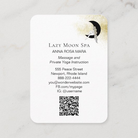 *~* Celestial QR-Code GODDESS Frau auf dem Mond Visitenkarte (Rückseite)