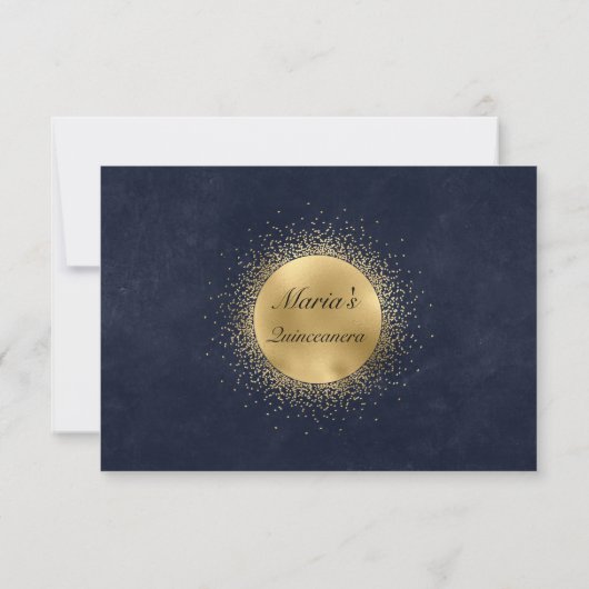 Celestial Quinceanera Moon Gold UAWG Response Card RSVP Karte (Rückseite)