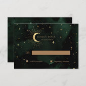 Celestial Quinceanera Moon Gold UAWG Response Card RSVP Karte (Vorne/Hinten)