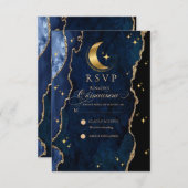 Celestial Quinceanera Stars and Moon Response Card RSVP Karte (Vorne/Hinten)