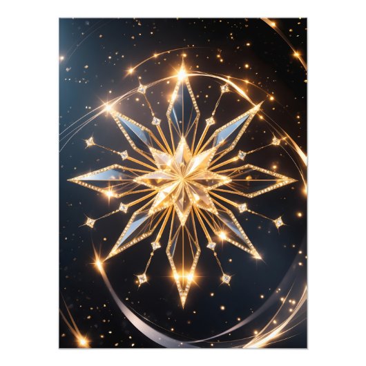 Celestial Radiance – Golden Starburst Glow Poster (Vorne)