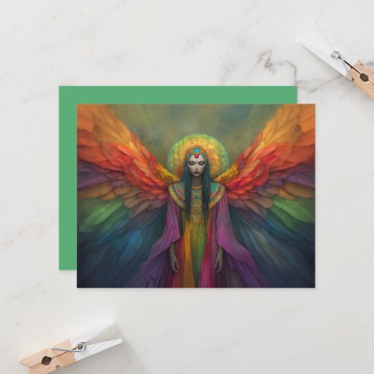 Celestial Rainbow Goddess Angel Spirit Guide Art Einladung (Vorderseite/Rückseite Beispiel)