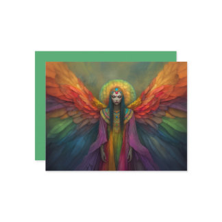 Celestial Rainbow Goddess Angel Spirit Guide Art Einladung