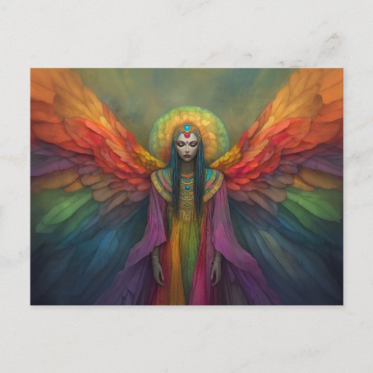 Celestial Rainbow Goddess Angel Spirit Guide Art Postkarte (Vorderseite)