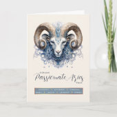 Celestial Ram Fantasy Zodiac Symbol Aries Birthday Karte (Vorderseite)