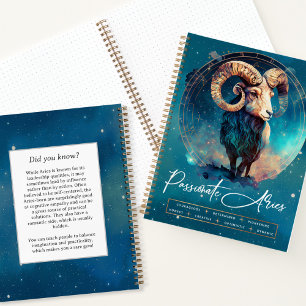 Celestial Ram Zodiac Ethereal Fantasy Aries Notizblock
