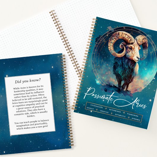 Celestial Ram Zodiac Ethereal Fantasy Aries Notizblock