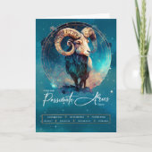 Celestial Ram Zodiac Symbol Fantasy Aries Birthday Karte (Vorderseite)