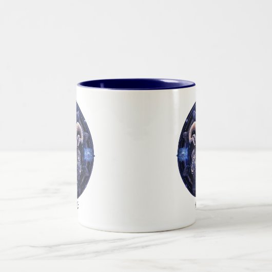 Celestial Ram Zodiac Symbol Fantasy Aries Zweifarbige Tasse (Mittel)